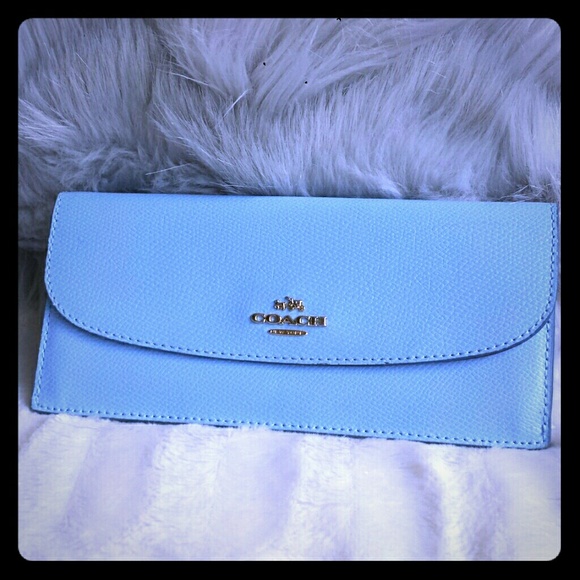 light blue coach wallet